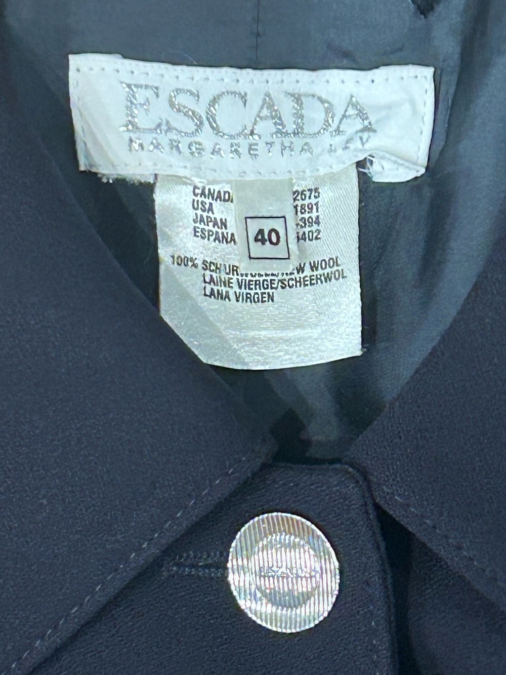 Escada Black Button-Front Jacket - Picture 3 of 5